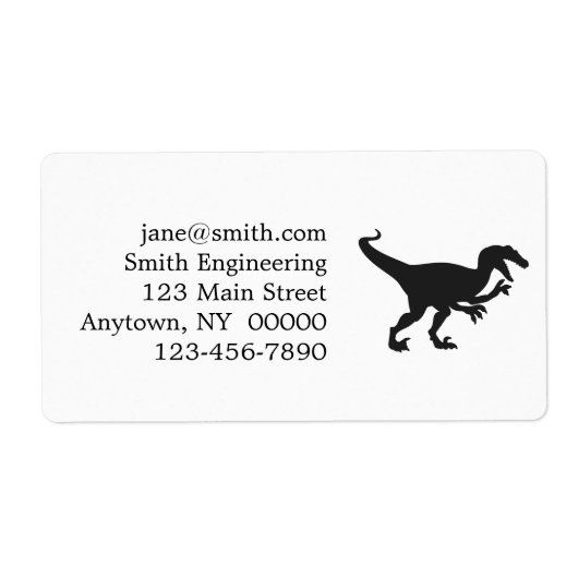 ブラックベロキラプター恐竜 – バックカラーを選択 ラベル (正面)