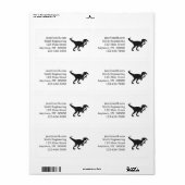 ブラックベロキラプター恐竜 – バックカラーを選択 ラベル (フルシート)