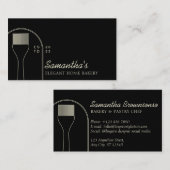 ブラックベーカリーペストリーケーキデッ結婚カーズケータリング 名刺 (正面/裏面)