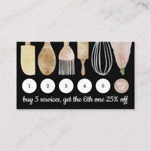 ブラックベーカリーペストリーツールケーキキッチンロイヤリティ 名刺