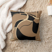 ブラックベージュオンタンスワーリング抽象芸術アートMCMルック クッション (ブランケット)