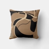 ブラックベージュオンタンスワーリング抽象芸術アートMCMルック クッション (裏面)