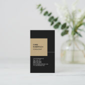 ブラックベージュキューブ縦型シックな名刺 名刺 (スタンド正面)