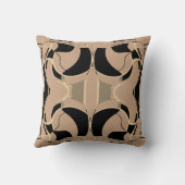 ブラックベージュタイペタン地中海のスクロールモザイク クッション (裏面)