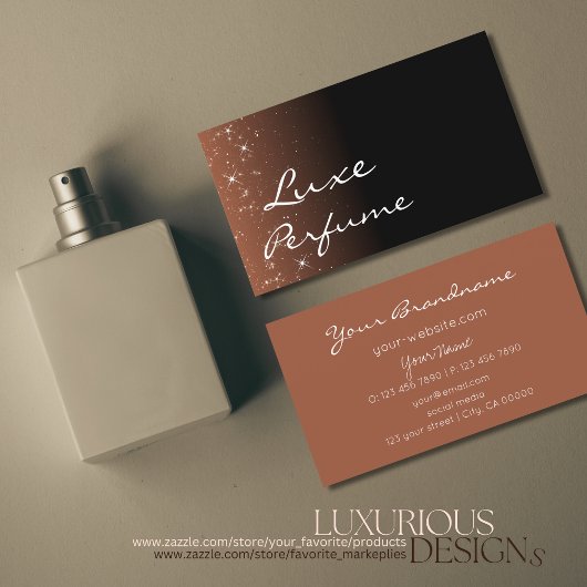 ブラックベージュブラウングリッタースターエレガントズとモダン 名刺