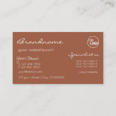 ブラックベージュブラウンスパークルグリッタースターとロゴ 名刺 (裏面)