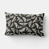 ブラックベージュモスバタフライパターン ランバークッション (裏面)