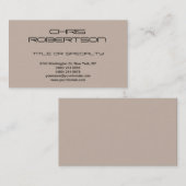 ブラックベージュモダンシンプルプレーン 名刺 (正面/裏面)