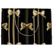 ブラックベースエレガントとゴールデンボウを持つ抱き枕 ラージペーパーバッグ (裏面)