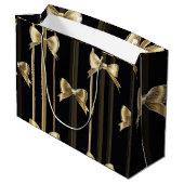 ブラックベースエレガントとゴールデンボウを持つ抱き枕 ラージペーパーバッグ (裏面アングル)