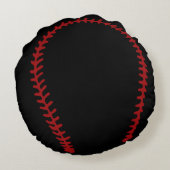 ブラックベースボールゲームズスポーツチームラウンドピロー ラウンドクッション (裏面)