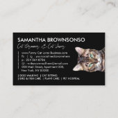 ブラックペおもしろいットシッタベンガルキャット 名刺 (裏面)