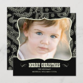 ブラックペイズリーウェスタンクリスマスカード シーズンカード (正面/裏面)