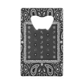 ブラックペイズリーバンダナ誕生日ヒップホップラップのスカーフ クレジットカード栓抜き (裏面)