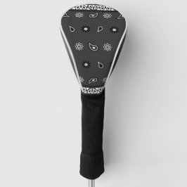 ブラックペイズリーバンダナ誕生日ヒップホップラップのスカーフ ゴルフヘッドカバー