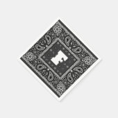 ブラックペイズリーバンダナ誕生日ヒップホップラップのスカーフ スタンダードカクテルナプキン (角)