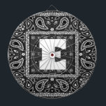 ブラックペイズリーバンダナ誕生日ヒップホップラップのスカーフ ダーツボード<br><div class="desc">ブラックペイズリーバンダナ誕生日ヒップホップラップのスカーフ</div>