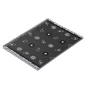 ブラックペイズリーバンダナ誕生日ヒップホップラップのスカーフ ノートブック (左側)