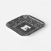 ブラックペイズリーバンダナ誕生日ヒップホップラップのスカーフ ペーパープレート (傾斜あり)