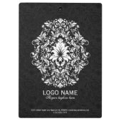 ブラックペイズリー及びホワイトフローラレース クリップボード (裏面)