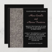 ブラックペイズリー結婚式招待状 招待状 (正面/裏面)
