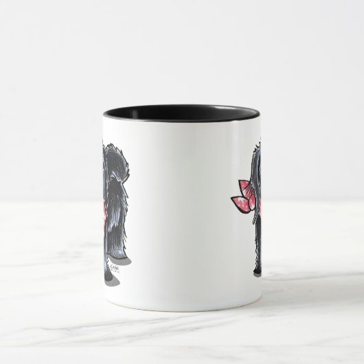 ブラックペキンゲーゼのペットネームピパーソナライズされたンク マグカップ (中央)