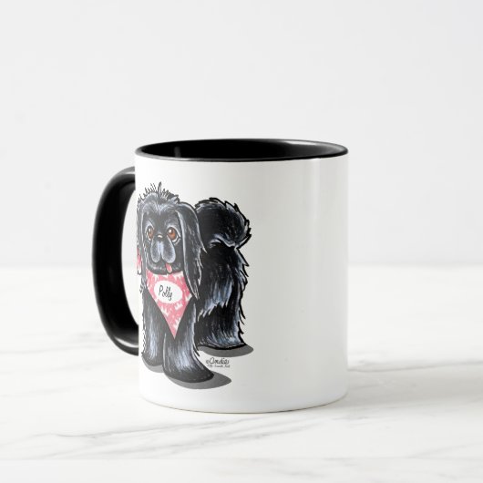 ブラックペキンゲーゼのペットネームピパーソナライズされたンク マグカップ (正面左)