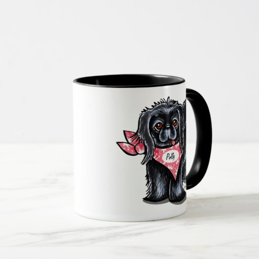 ブラックペキンゲーゼのペットネームピパーソナライズされたンク マグカップ (正面右)
