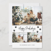 ブラックペットオーナーフォトコラージュハッピーパウィデイ シーズンカード (正面)