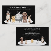 ブラックペットシッターのウォーカーソファホームドッグベテリナ 名刺 (正面/裏面)