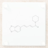 ブラックペッパー・ピペリン分子化学式 ガラスコースター (裏面)
