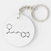 ブラックペッパー・ピペリン分子化学式 キーホルダー (裏面)