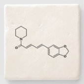 ブラックペッパー・ピペリン分子化学式 ストーンコースター (正面)