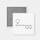 ブラックペッパー・ピペリン分子化学式 マグネット (正面/裏面)
