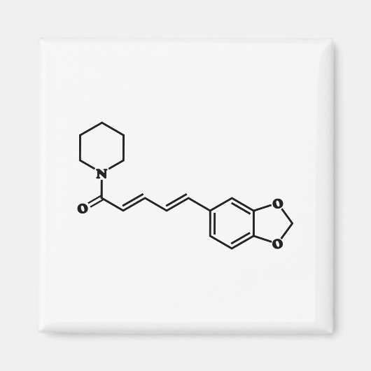 ブラックペッパー・ピペリン分子化学式 マグネット (正面)