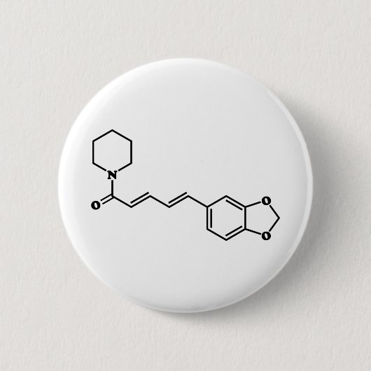 ブラックペッパー・ピペリン分子化学式 缶バッジ (正面)
