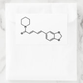 ブラックペッパー・ピペリン分子化学式 長方形シール (バッグ)