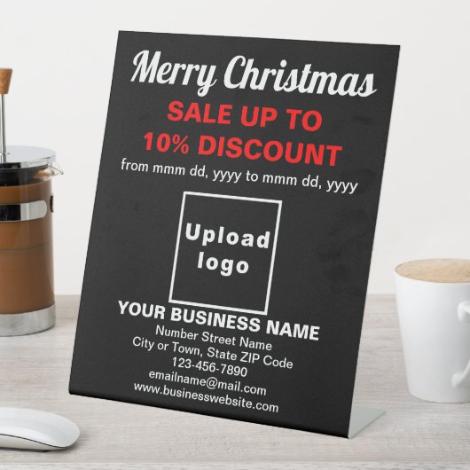 ブラックペデスタルサインにビジネスのクリスマスセール 台座サイン (インサイチュ)