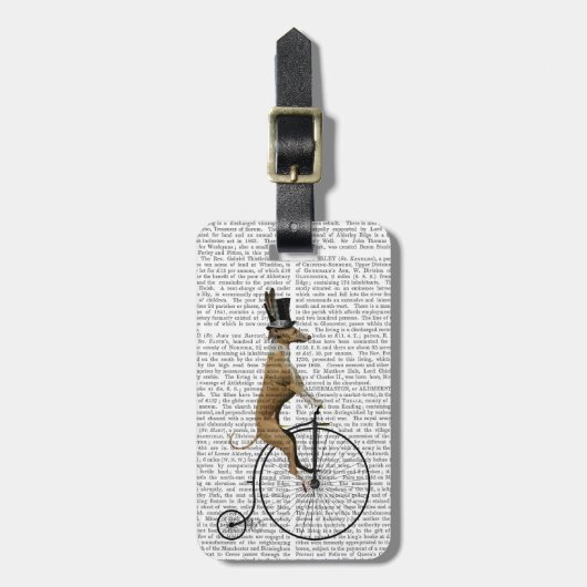 ブラックペニーファーシングバイクのグレイハウンド ラゲッジタグ (正面縦)