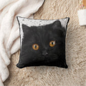 ブラックペルシャ猫顔 クッション (ブランケット)