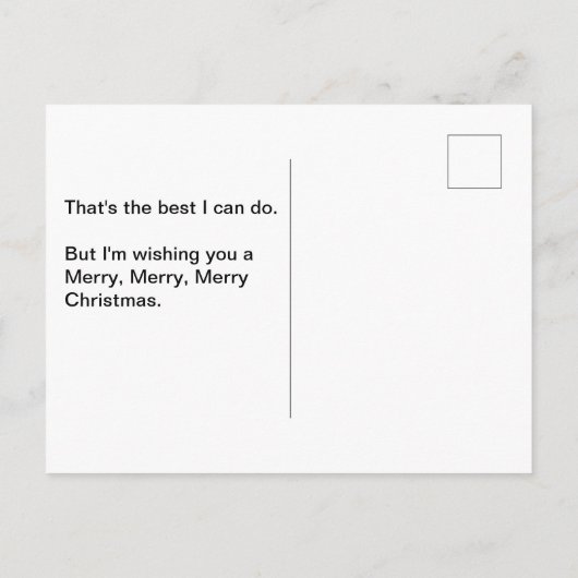 ブラックホおもしろいーサンタクロースのクリスマスキャット ポストカード (裏面)