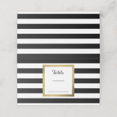 ブラックホイルストライプのテーブル付き白結婚と黒の プレイスカード (外部開封)