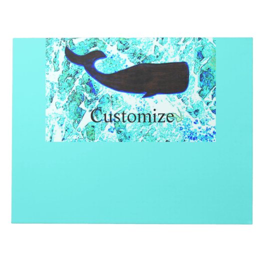 ブラックホエールサンダー_コーブブルー ノートパッド (正面)