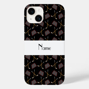 ブラックホッケーパーソナライズされたパターン名 Case-Mate iPhone 14ケース