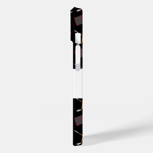 ブラックホッケーパーソナライズされたパターン名 Case-Mate iPhoneケース (裏面 / 左)