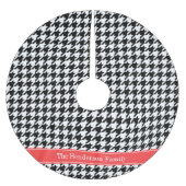 ブラックホットコー千鳥格子のラルレッドネームモノグラム ブラッシュドポリエステルツリースカート (正面)