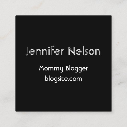 ブラックホットピンクとホワイト水玉模様モノグラム スクエア名刺 (裏面)