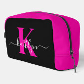 ブラックホットピンクエレガントスクリプトモノグラム ドップキット (右コーナー)