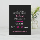 ブラックホットピンクバチェロレッテ旅程詳細 招待状 (スタンド正面)