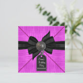 ブラックホットピンクバースデーパーティー 招待状 (スタンド正面)